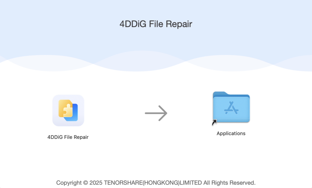 Instale 4DDiG File Repair en su carpeta de Aplicaciones