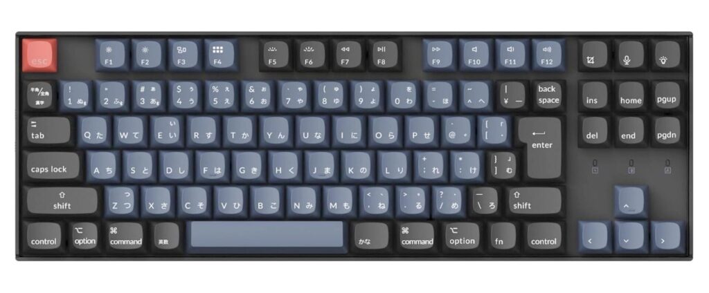 Keychron K8 Proの真正面から見た図