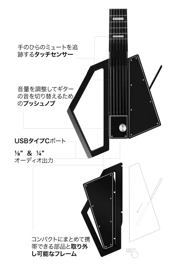 【新品未使用】Jammy G ギター MIDIキーボード コンパクトで持ち運び便利なMIDIギター